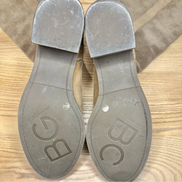 BCBGeneration Taupe Tall Riding Suede and Leather Heeled Boots - Picture 4 of 7